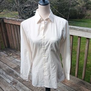 Great Plains Clothing Co Cream Button-Down Long Sleeve Western Top NWOT Medium